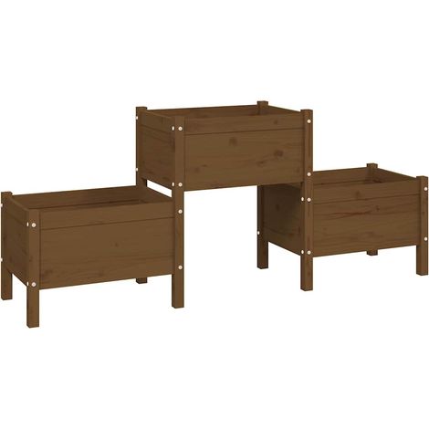 Maison Exclusive - Jardinera de madera de pino maciza marrón miel (1/5)