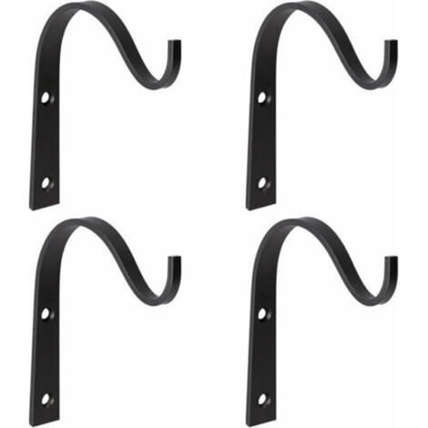 4 Pièces Suspension Murale Crochet Plante, Crochets De Suspension En Fer Forgé, Supports De Panier Suspendu Suspendu En Fer Forgé En Métal Pour Lanterne à Paniers Décor Pour Balcon De Jardin