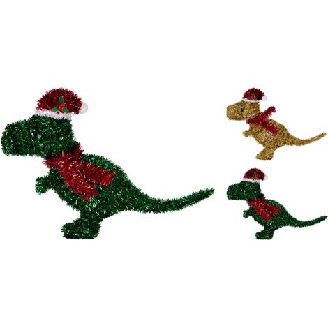 Dinosauro decorativo in tinsel 38 cm modello assortito PERAGA CHRISTMAS
