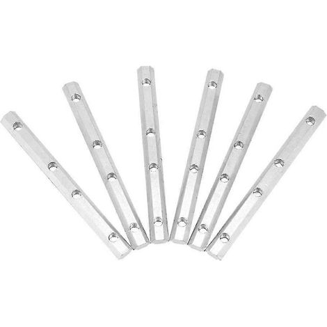 Profilé en aluminium, connecteur intérieur droit en acier au carbone 2020/3030/4040/4545, profilé en aluminium extrudé, série M5 M6 M8, norme européenne (2020 M5, 6 pièces) (1/4)