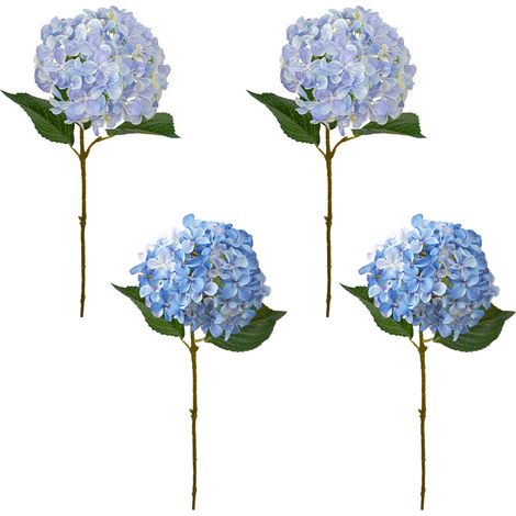 Ramas de hortensias artificiales, 4 piezas – Flores decorativas impresas en 3D para el hogar y bodas