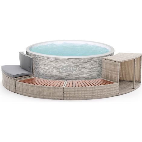 Idromassaggio Gonfiabile Bestway Lay-Z-Spa Vancouver Airjet Ø155x60cm + Bordo K2O Half Surround 180 289x45x56cm Set Semicerchio (1/5)