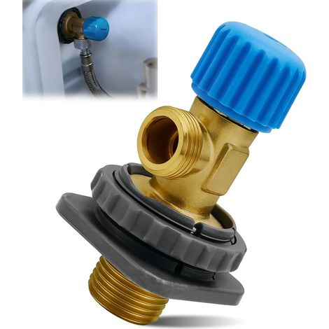 Robinet d'Arrêt WC Encastré 3/8", Vanne d'Angle en Laiton pour Réservoir de Chasse d'Eau, Remplacement Universel pour Systèmes Sanitaires Encastrés Courants (1/5)