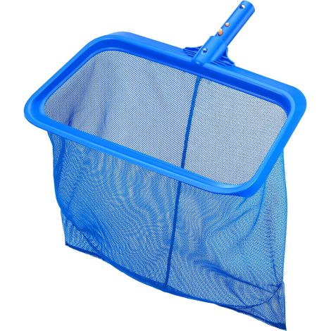 Épuisettes de Surface, Filet de Fond Piscine Professional avec Grand Capacité, Ramassage des Feuilles de Surface sans Perche Épuisette Profonde pour Piscine, Étang, Spas, Parc Aquatique Bleu (1/5)