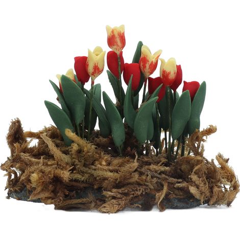 Maison de poupée miniature 1:12, simulation de pelouse en mousse, décoration de jardin fleuri DIY, accessoire pour scène miniature. (1/5)