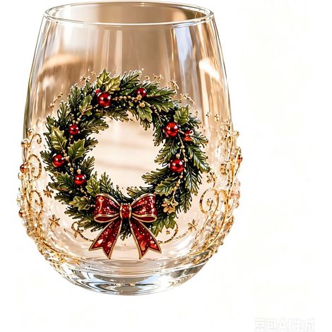 Nouvelle tasse de Noël créative en verre 3D, tasse à whisky, tasse à boisson -- C -- 2D