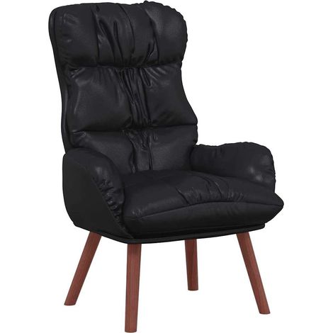 Fauteuil de Salon，Chaise，Fauteuil relaxant Noir 69 x 74 x 93 cm Faux cuir CFW856581 (1/3)