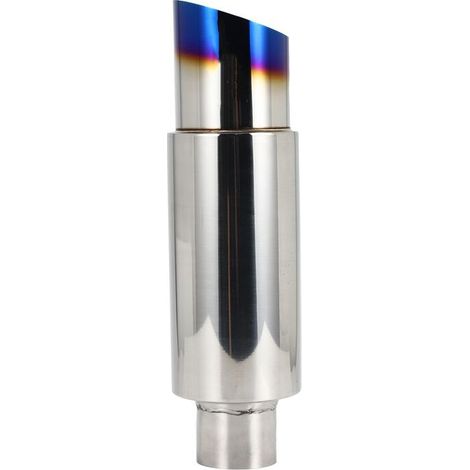 Adatto per tubo di scarico posteriore universale in acciaio inossidabile per autoveicoli, silenziatore quadrato, terminale di scarico, silenziatore, terminale di scarico 370 mm blu (1/3)