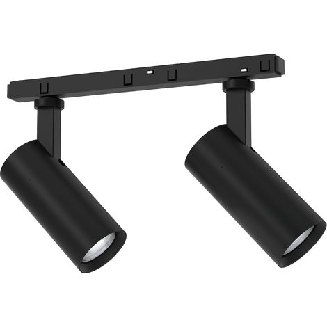 Luminaire sur rail magnétique noir à 2 spots LED 2x10W 4000K 48V Milagro (1/5)
