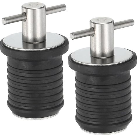 2 Pièces Bouchons Bateau, Bouchons de Vidange de Bateau, Bouchons De Vidange à Poignée en T, Bouchon de Vidange de Bateau, 23mm Bouchon de Vidange en Acier Inoxydable pour Bateau Marin (1/5)