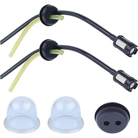 Ikodm – Lot de 5 durites essence pour débroussailleuse – Filtres à carburant et bouchons – Compatibles moteurs 2 temps et 4 temps (1/4)