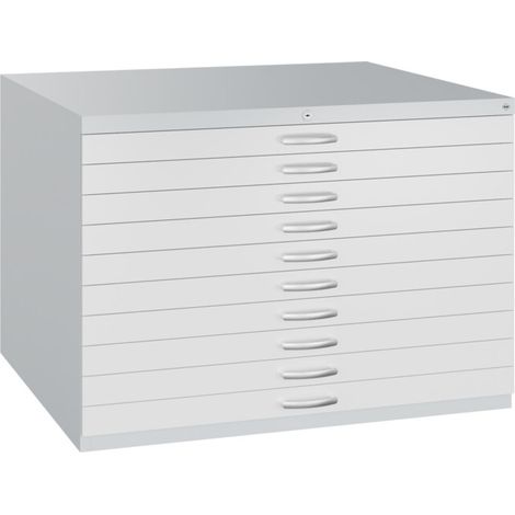 C+P Armoire basse série 71007200, H760xL1100xP765mm, 7035/7035 (1/5)