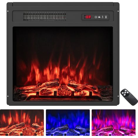 COSTWAY 20” Electric Fireplace Insert 750W/1500W Fireplace Heater w/9H Timer (1/5)