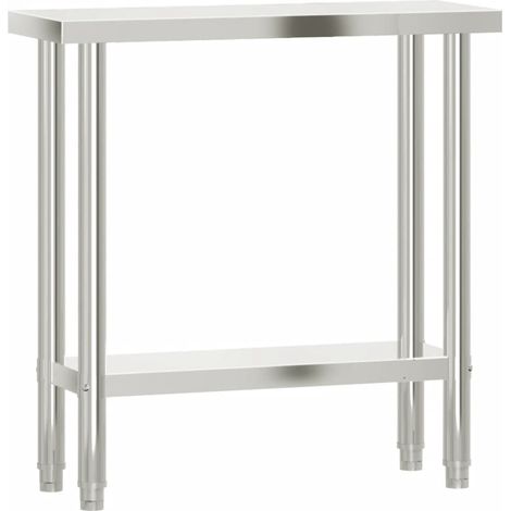 Mesa de trabajo de cocina profesional 825 x 30 x 85 cm acero inoxidable 020045406
