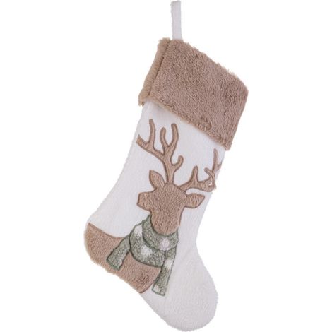 Calza "Mellow" per albero di natale con renna in poliestere