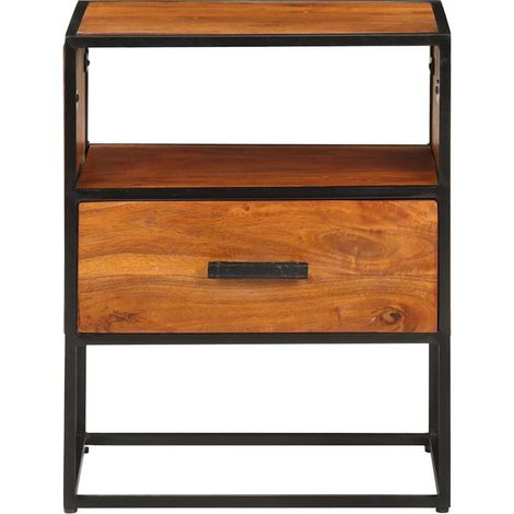 Table de chevet Adulte, Table d'appoint 40x30x50 cm Bois d'acacia massif SH2507 (1/5)