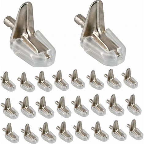 30 Taquets Pour Étagères 3mm En Nickel Support Verre Pour Placard Meuble (1/5)