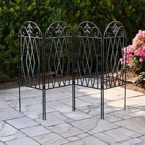 Clôture de jardin preto en métal 125 x 0,4 x 56 cm (1/5)