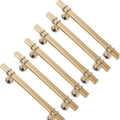 6pcs poignées de meuble dorées poignée dorée - poignée de porte de cuisine Poignee Tiroir Laiton poignées dorées meuble entraxe 160mm