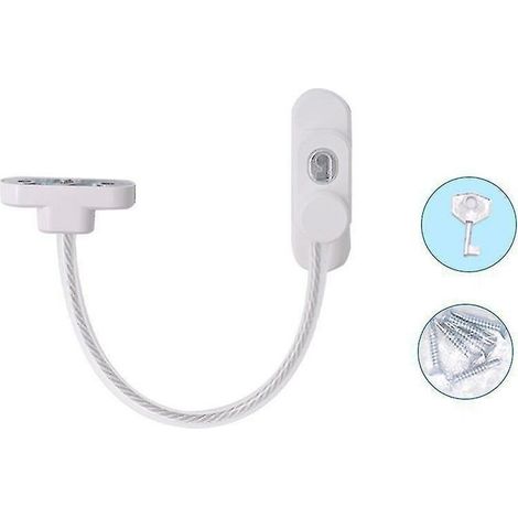 Câble antivol à combinaison, verrou de sécurité enfant avec porte-clés, blanc (1/4)