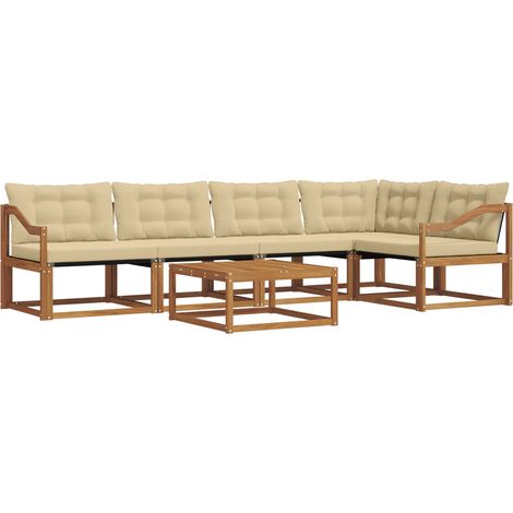 Ensemble de canapés d'extérieur 6 pcs Salon de jardin Naturel et Beige (1/5)