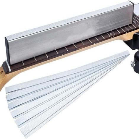 Règle de Nivellement pour Frettes de Guitare 40 cm, Barre Aluminium avec 6 Grains Papier Verre (120 à 1000), Outil Lutherie DIY (1/5)
