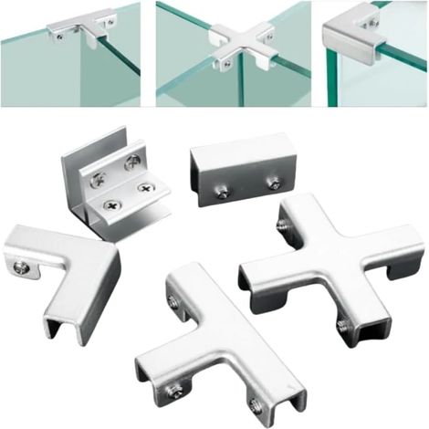 Lot de 5 pinces à carrelage en alliage d'aluminium, avec vis et plaque en silicone élastique, pour le montage et le renforcement de présentoirs, motif poisson (11,5 mm) (1/5)