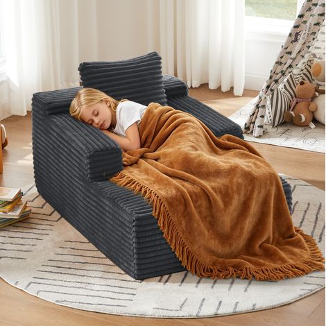 Sofa en velours côtelé moderne convertible en fauteuil relax et lit d'appoint (1/5)