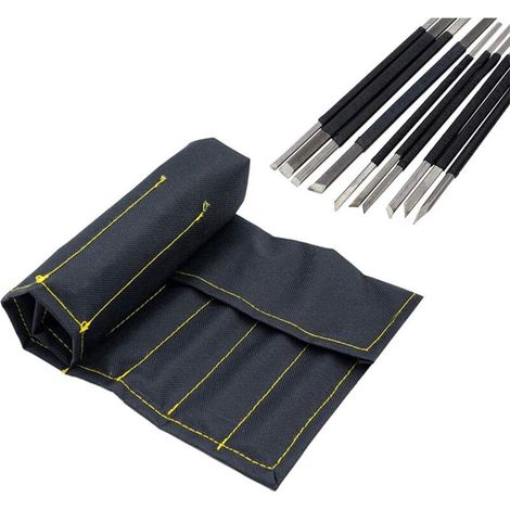 10PCS Outil de Sculpture sur Pierre Ligne Noire en Acier au Carbone Haute Ensemble de l'outil de Gravure (1/4)