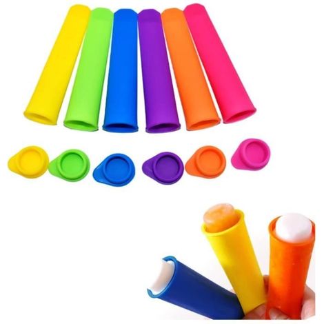 6 Pieces Moule à Glace En Silicone, Tube Glace à L'Eau, Kit Glace à L'Eau, Moule Silicone Diy RéUtilisable, IdéAl Pour Les Enfants (1/4)