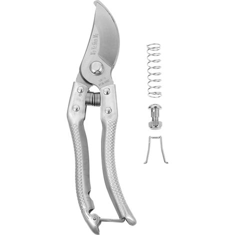Sécateur de Jardin en Acier Inoxydable Argenté, Coupe-branches Outil de Taille pour Jardinage, Effet Gain de Force, pour Arbres et Fleurs, Usage Extérieur (1/5)