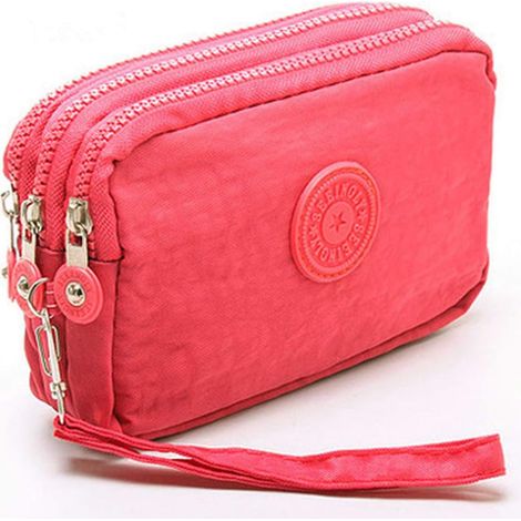 Sac multifonctions à fermeture à glissière à 3 couches (rouge pastèque)
