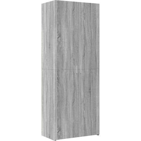 Aparador cómoda mueble almacenaje organizador cocina salón salón alto Sonoma 70 x 42,5 x 185 cm madera contrachapada gris 020035630