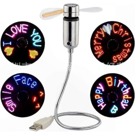 Programmierbarer LED-USB-Lüfter, flexibler Schwanenhals-Mini-Schreibtisch, mehrfarbige Beleuchtung für Laptop und PC (1/5)