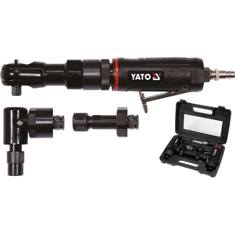 Yato Pneumatisches 3-in-1 Werkzeugschleiferset Druckluft Ratsche, Gerade Schleifmaschine, Winkelschleifer, 1/2" & 1/4", 9-teilig (1/5)