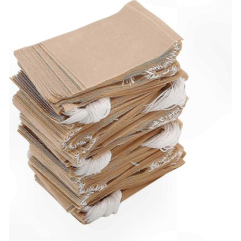 Biologisch abbaubare Papierfilterbeutel mit Kordelzug, 500er-Packung, für Teeaufguss und Kaffeesatz (1/5)