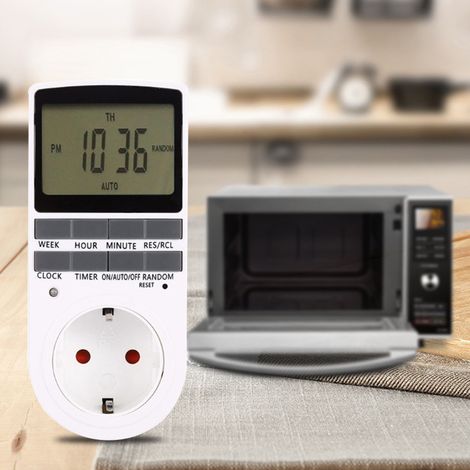Prise minuterie grand écran, prise minuterie électronique intelligente, norme européenne 220-240 V (1/5)