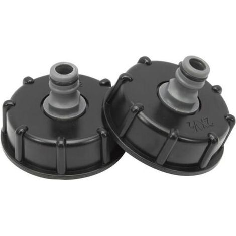 2 Pièces S60x6 IBC Bouchon cuve 1000l de Réservoir Raccord, 1/2" Diamètre de Sorti Raccord Mamelon 60 mm