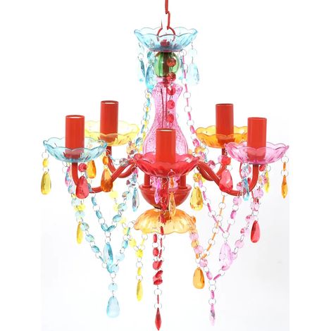 Lustre en cristal design classique salon chambre salle à manger 80 x 43 x 88 cm en verre artificiel multicolore