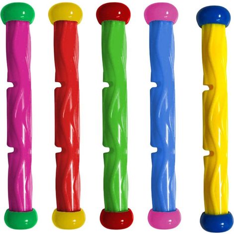 5 pièces Jouets de Piscine Enfant,Jouets de Plongée Canne Amusants,Jeu Piscine Enfant Extérieur L'été,pour Divertissements Entrainement sous - Marin Plongée Natation Garçon Fille 7-12 Ans (1/5)