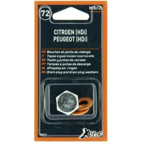 XLTECH 1 bouchon de vidange + 2 joints PSA Hdi M10