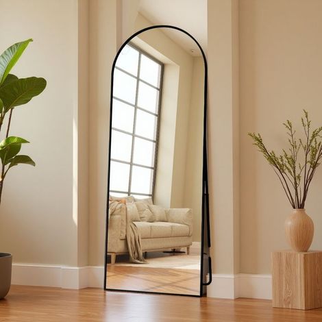 Espejo de Pie - 173x63 cm - Negro - Metal - Espejo Autopfreante (1/5)