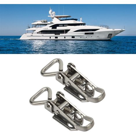 Zwei Sätze stoßfester Verschlüsse aus seewasserbeständigem Edelstahl 304 von 66 mm bis 75 mm, abschließbare Klemmverschlüsse, Befestigungselemente für Schiffsluken (2925SE). (1/5)