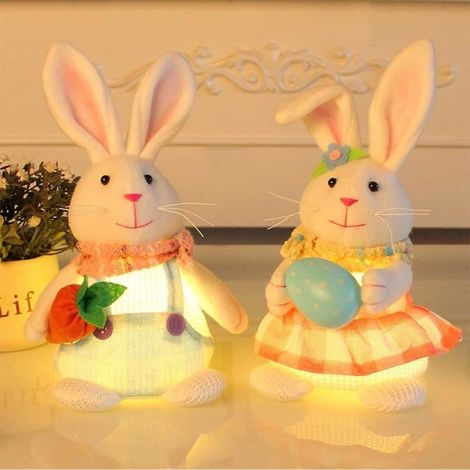Osterdekorationen: 2 Hasen, gesichtsloser Zwerg für den Tisch, süßes Frühlingsgeschenk für Kinder