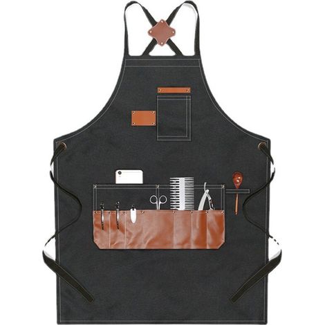 Tablier de Coiffeur Imperméable à Poches Multiples pour Salon, Artistes et Cafés
