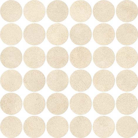 Mosaïque effet Béton Beige Coquille 5,2 cm Rond 32x32x0,9 cm Mat Stavira - Sol et mur intérieur (vendu par carton de 0,6144 m²) - RO'MA CARRELAGE