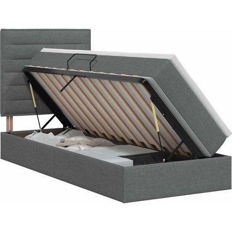 Maison Exclusive - Letto con contenitore e materasso Grigio Scuro 100 x 200 cm (1/5)