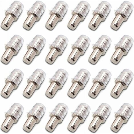 100 pièces Taquets D'étagère Support D'étagère Taquets à Enfoncer Taquet Support Tablette à Enfoncer 5 mm avec Manchon en Caoutchouc pour Étagère en Bois (1/5)