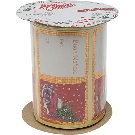 Rotolo con 40 sticker di auguri per regali natalizi (1/4)