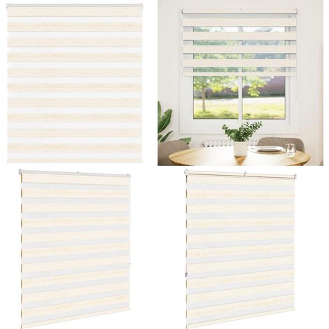 vidaXL Zebrarollo Marmorbeige 125x150cm Stoffbreite 120,9 cm Polyester (1/5)